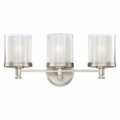Outlet 🥰 Transitional Nuvo Decker 60/4643 3-Light Vanity - 21.75W In. - Brushed Nickel 🤩