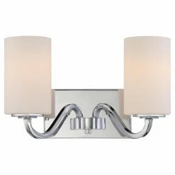 Outlet 🎉 Transitional Nuvo 60/5 Willow 2 Light Bathroom Vanity Light 🤩