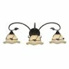 Buy 🛒 Traditional Vaxcel Vine 3-Light Vanity Light With Amber Flake Glass - 27.5W In. Oil Shale 🥰 -Vaxcel Shop masterOSL1111