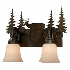 Best Pirce 🎉 Rustic / Southwestern Vaxcel Bryce 2-Light Vanity - 16.62W In. Burnished Bronze 🤩