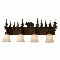 Buy 🔥 Rustic / Southwestern Vaxcel Lighting Bozeman VL55704BBZ 4 Light Bathroom Vanity Light 🧨
