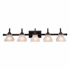 Flash Sale 😍 Industrial Vaxcel Lighting Cardiff VL26305OBB 5 Light Bathroom Vanity Light ⭐
