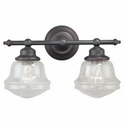 Budget 🤩 Industrial Vaxcel Huntley W0189 2 Light Bathroom Vanity Light 🎉