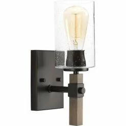 Buy 💯 Industrial Progress Lighting Barnes Mill 1 Light Bathroom Sconce ✨