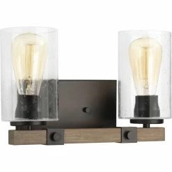 Buy 😀 Industrial Progress Lighting Barnes Mill 2 Light Bathroom Vanity Light ✨