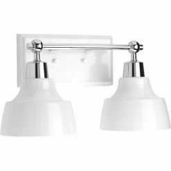 Outlet ✨ Transitional Progress Lighting Bramlett 2 Light Bathroom Vanity Light 😍