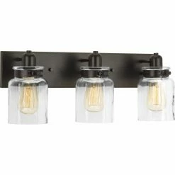 Hot Sale 🎉 Industrial Progress Lighting Calhoun 3 Light Bathroom Vanity Light ✨
