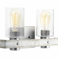 Outlet 🛒 Farmhouse / Cottage Progress Lighting Gulliver 2 Light Bathroom Vanity Light ⌛