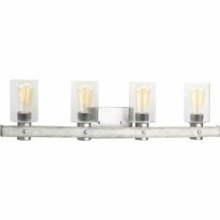 Budget 👏 Farmhouse / Cottage Progress Lighting Gulliver 4 Light Bathroom Vanity Light ❤️