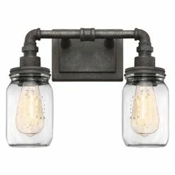 Cheapest 💯 Transitional Quoizel Squire SQR8602RK 2 Light Bathroom Vanity Light ⭐