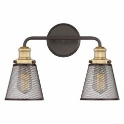 Budget 🧨 Industrial Quoizel Vault VLT8602WT Bathroom Vanity Light ✨