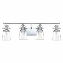 Discount 🛒 Transitional Quoizel Grant 4 Light Bathroom Vanity Light ✔️